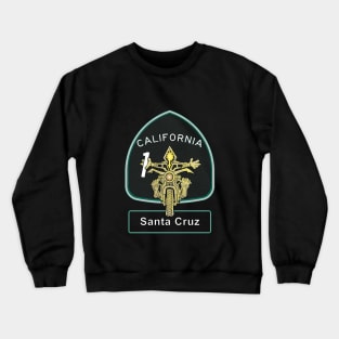 Santa Cruz Motorcycle Touring on California Pacific Coast Highway Crewneck Sweatshirt